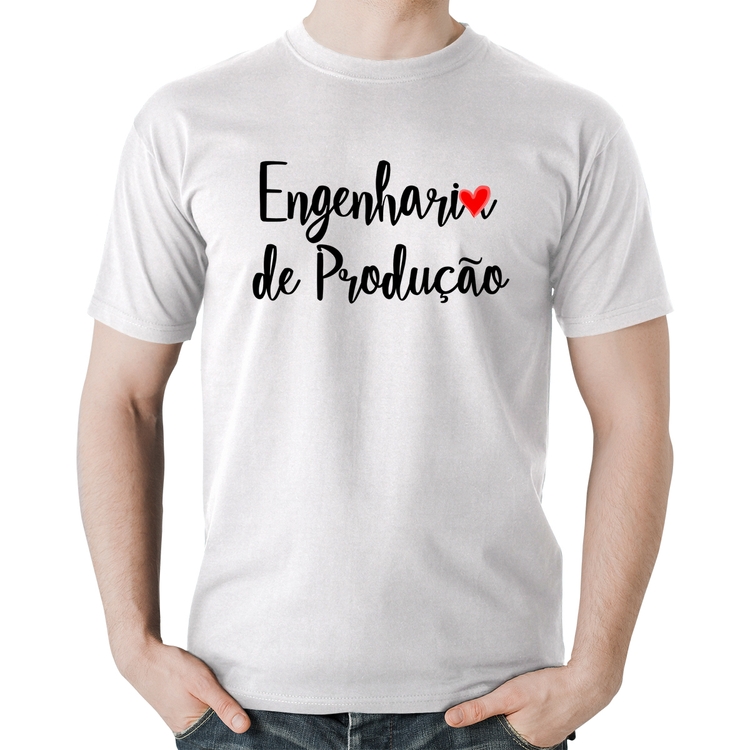 Camiseta Algodão Engenharia de Produção - Branca