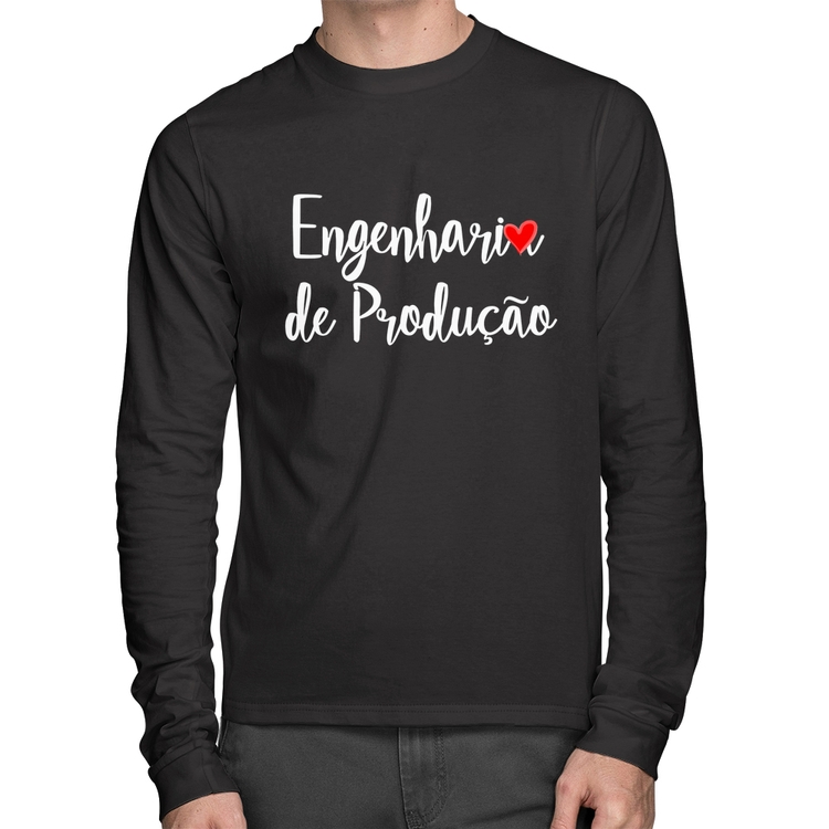 Camiseta Algodão Engenharia de Produção Manga Longa