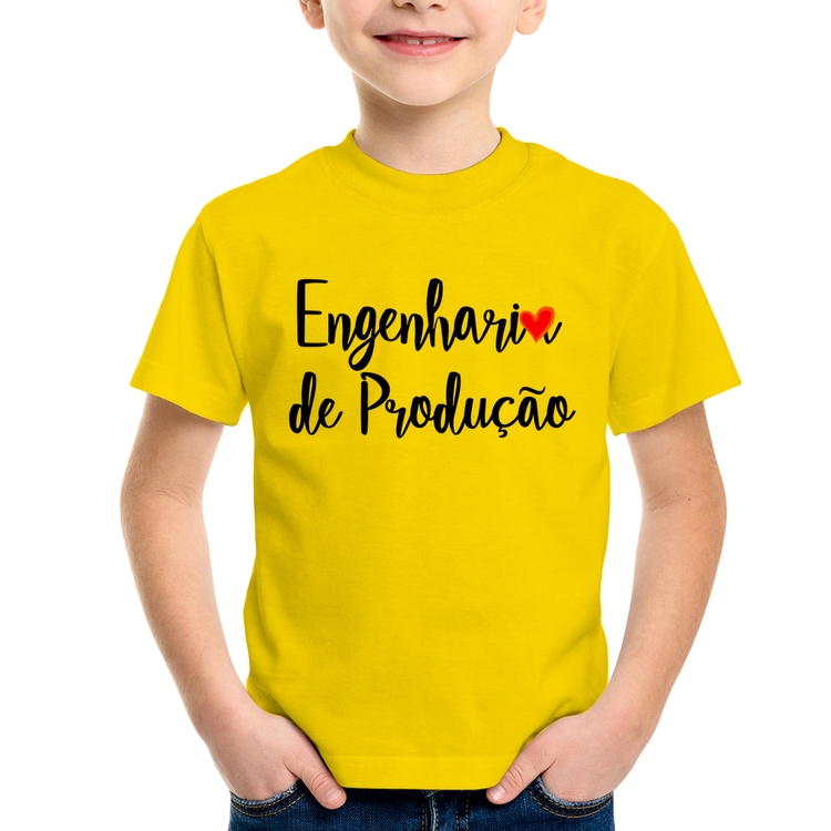 Camiseta Infantil Engenharia de Produção - Amarela