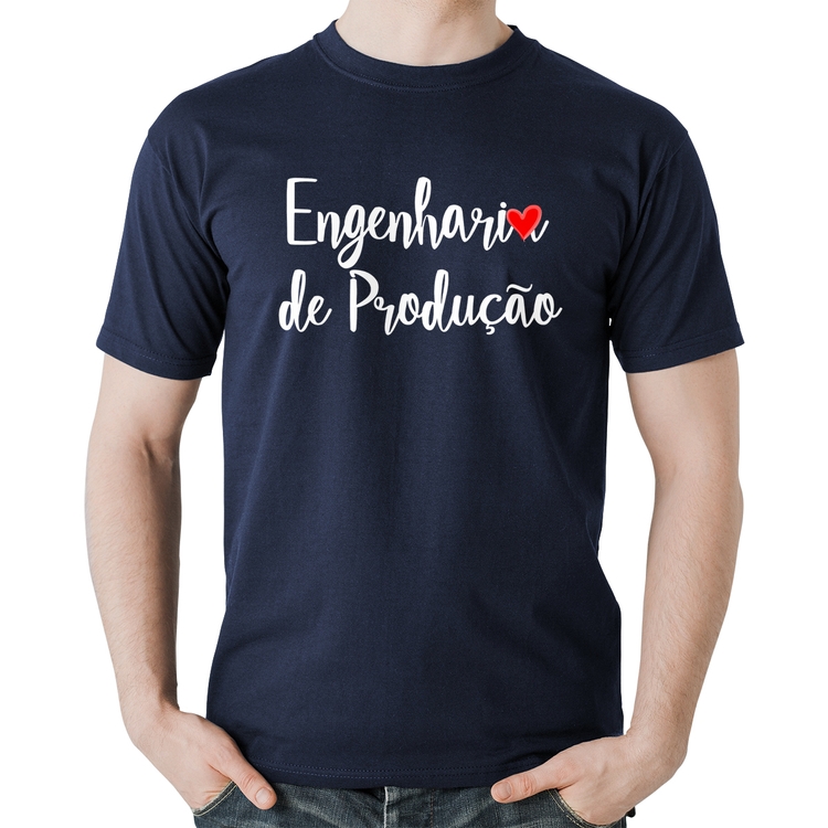 Camiseta Algodão Engenharia de Produção - Marinho