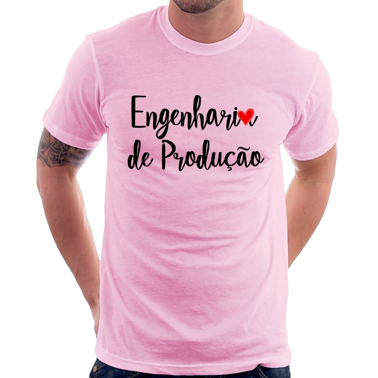Camiseta Engenharia de Produção - Rosa Bebê
