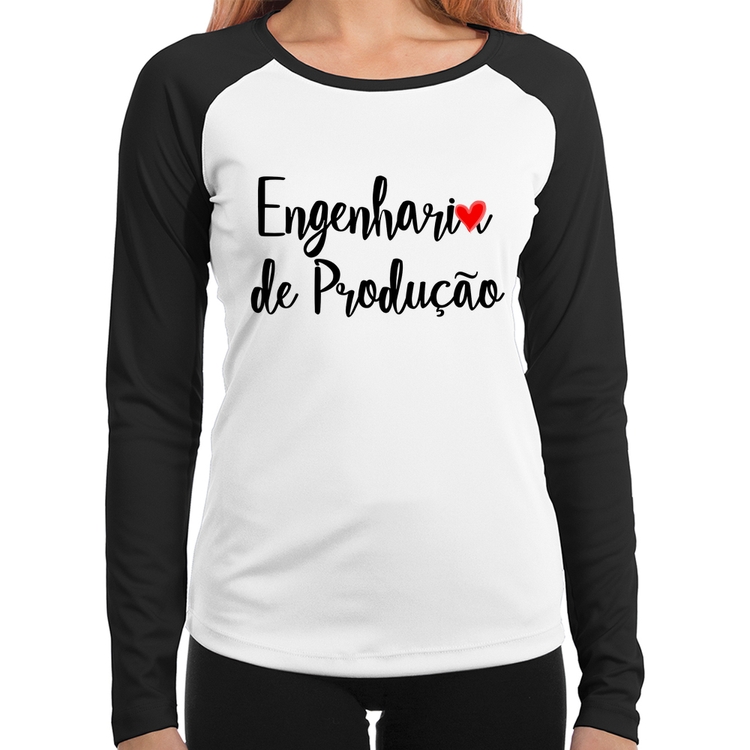 Baby Look Raglan Engenharia de Produção Manga Longa