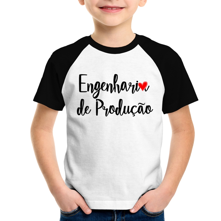 Camiseta Raglan Infantil Engenharia de Produção