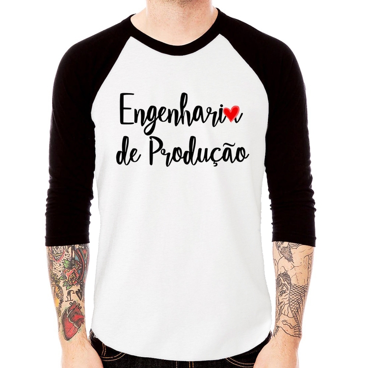 Camiseta Raglan Engenharia de Produção Manga 3/4
