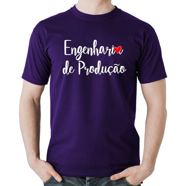 Camiseta Algodão Engenharia de Produção - Roxa