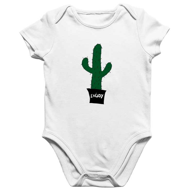 Body Bebê Algodão Enjoy Cactus - Branco