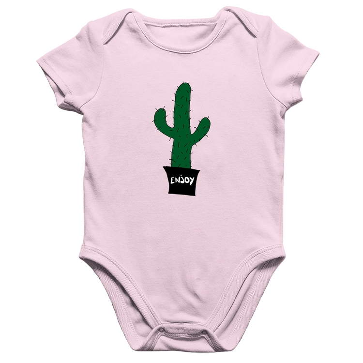 Body Bebê Algodão Enjoy Cactus - Rosa Bebê