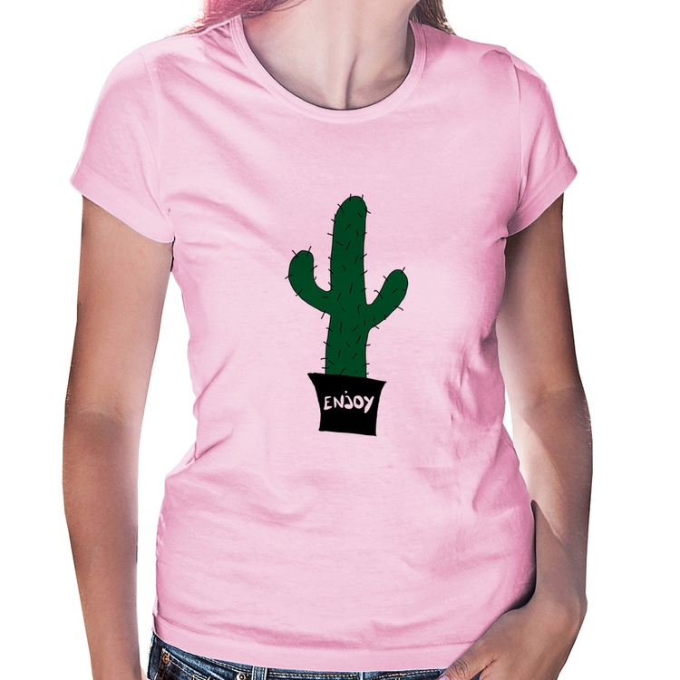 Baby Look Enjoy Cactus - Rosa Bebê