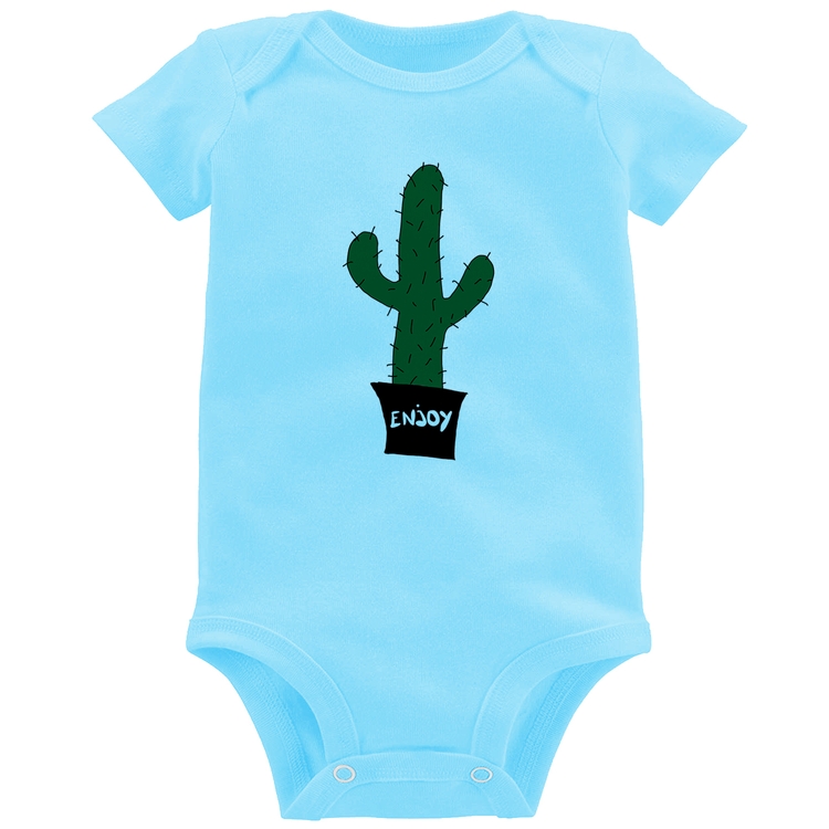Body Bebê Enjoy Cactus - Azul Bebê