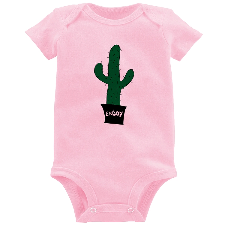 Body Bebê Enjoy Cactus - Rosa Bebê