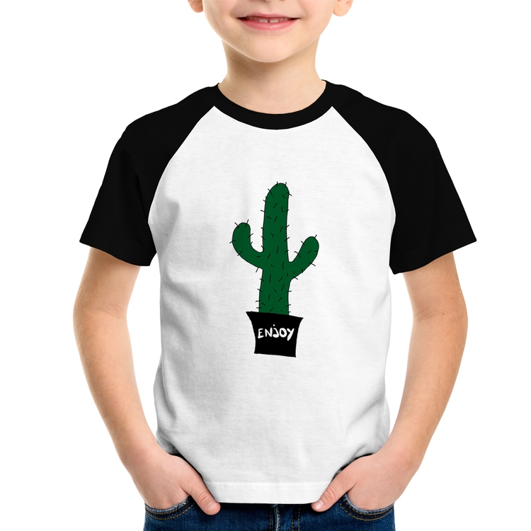 Camiseta Raglan Infantil Enjoy Cactus