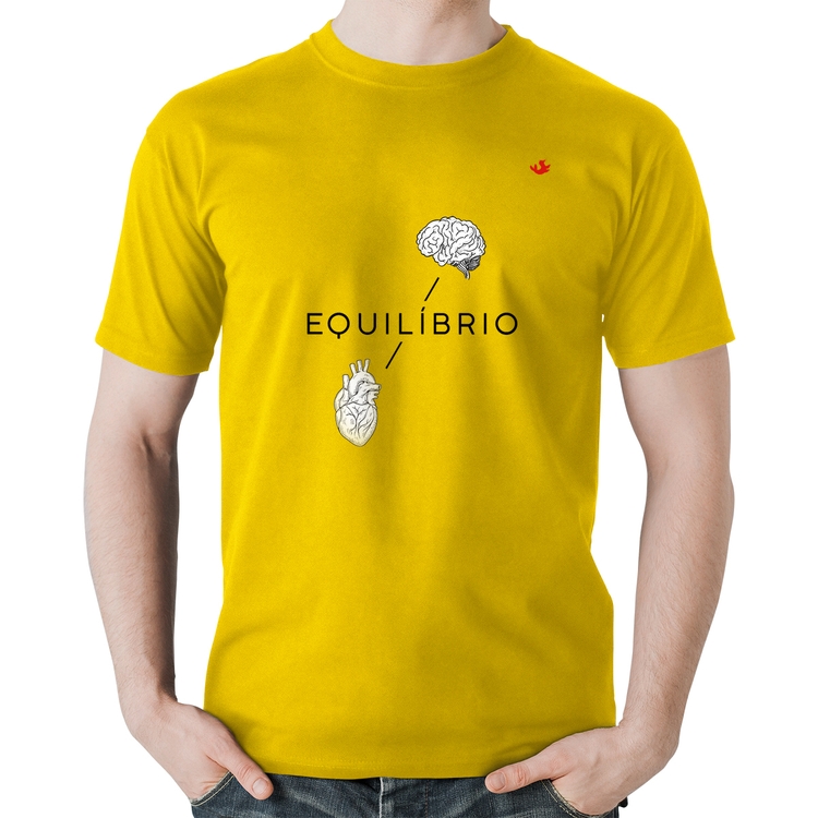Camiseta Algodão Equilíbrio - Amarela