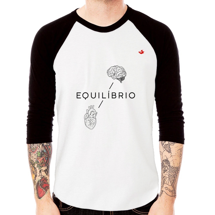 Camiseta Raglan Equilíbrio Manga 3/4