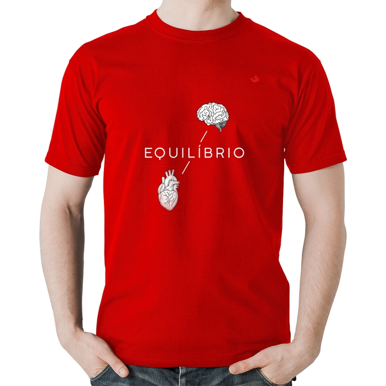 Camiseta Algodão Equilíbrio - Vermelha