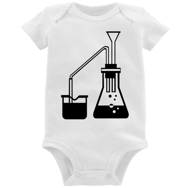 Body Bebê Química Erlenmeyer e Bequer