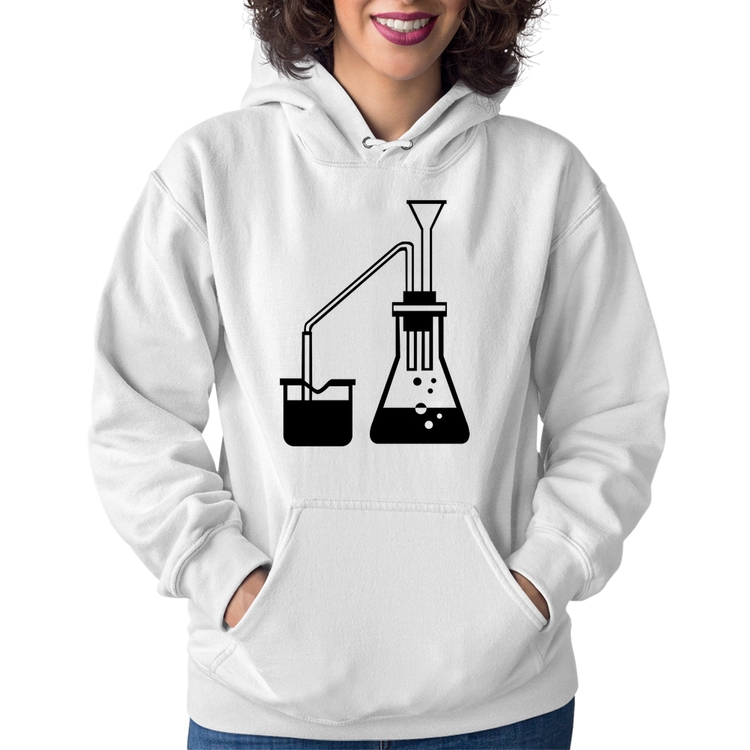 Moletom Feminino Química Erlenmeyer e Bequer - Branco