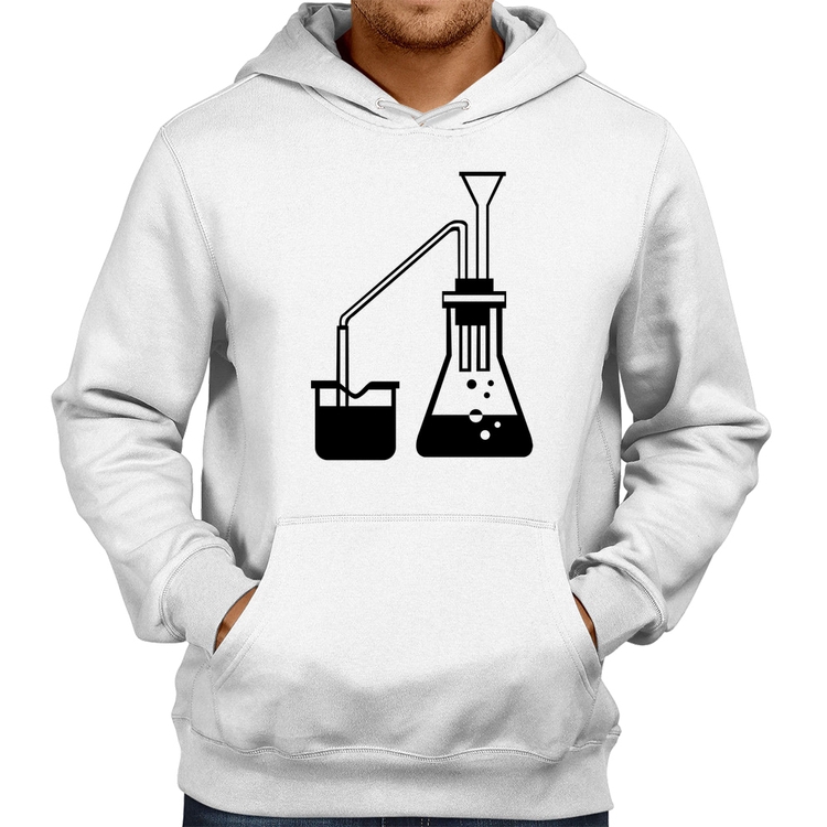 Moletom Química Erlenmeyer e Bequer - Branco