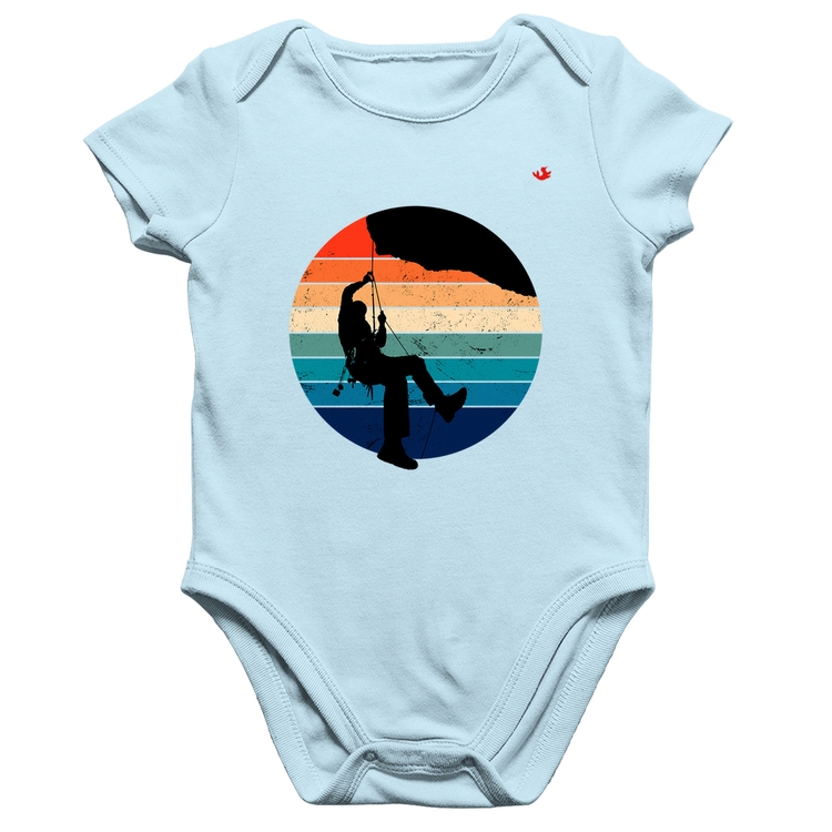 Body Bebê Algodão Escalada Vintage Sunset - Azul Bebê