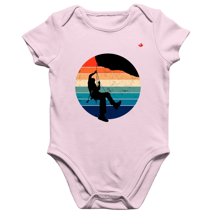 Body Bebê Algodão Escalada Vintage Sunset - Rosa Bebê