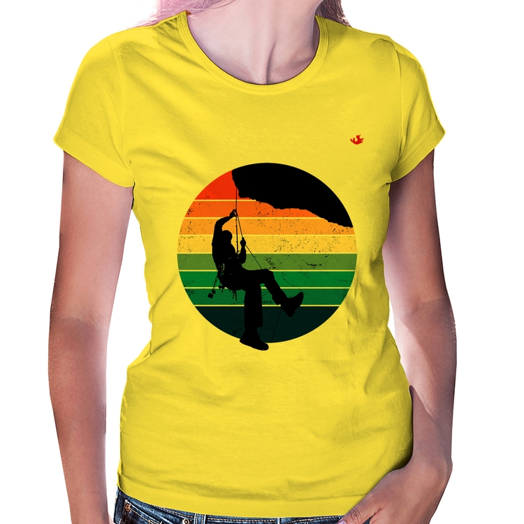 Baby Look Escalada Vintage Sunset - Amarela