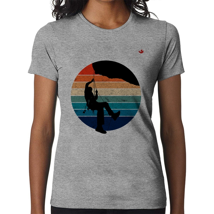 Baby Look Escalada Vintage Sunset - Cinza