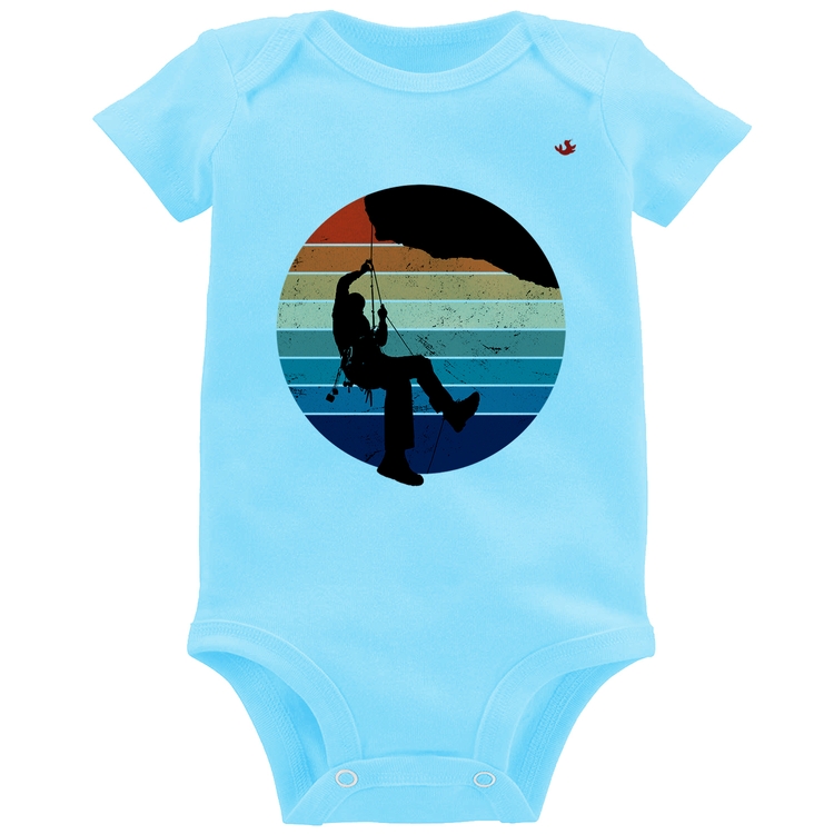 Body Bebê Escalada Vintage Sunset - Azul Bebê