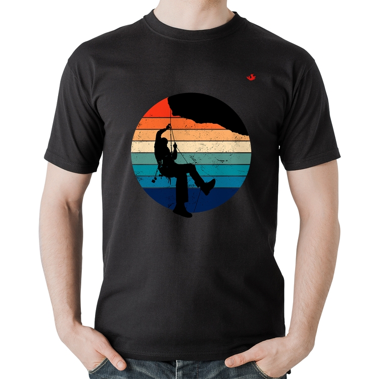 Camiseta Algodão Escalada Vintage Sunset