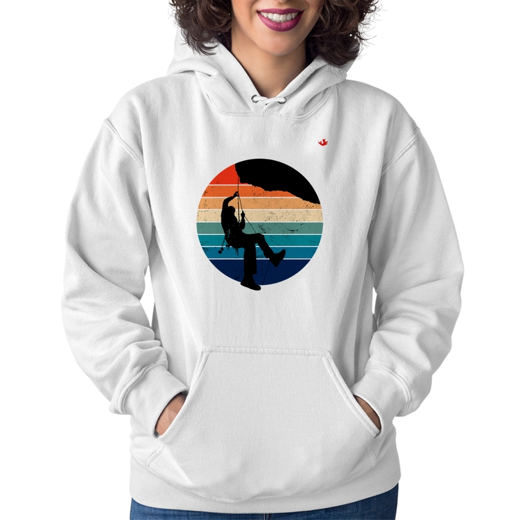 Moletom Feminino Escalada Vintage Sunset - Branco