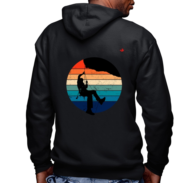 Blusa Moletom Escalada Vintage Sunset Masculina com Capuz e Zíper