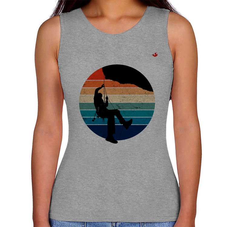 Regata Feminina Escalada Vintage Sunset - Cinza
