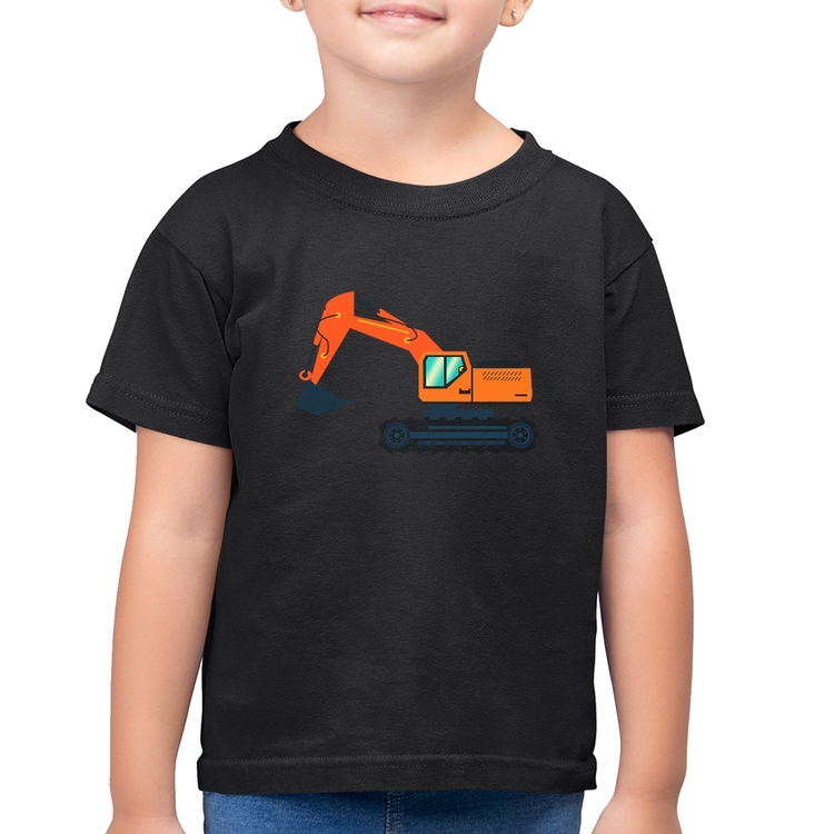 Camiseta Algodão Infantil Escavadeira