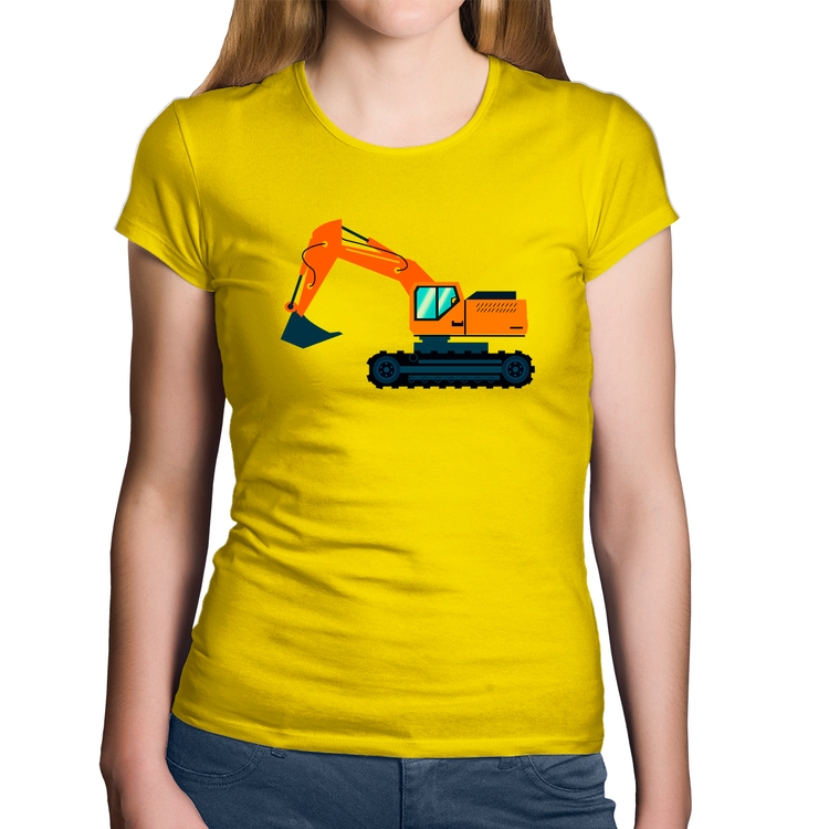 Baby Look Algodão Escavadeira - Amarela