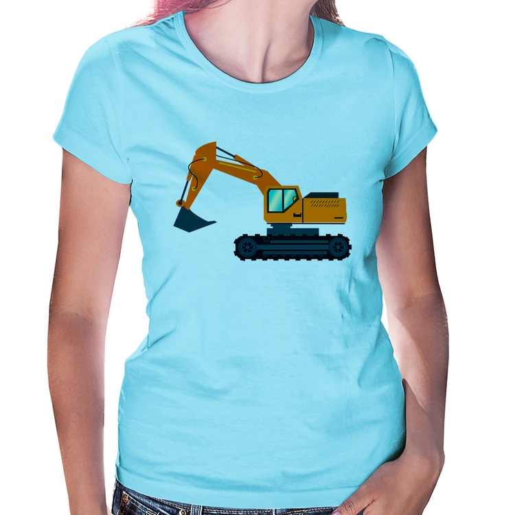 Baby Look Escavadeira - Azul Bebê