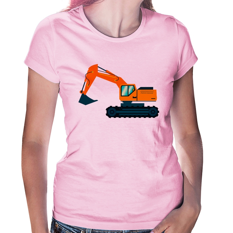 Baby Look Escavadeira - Rosa Bebê