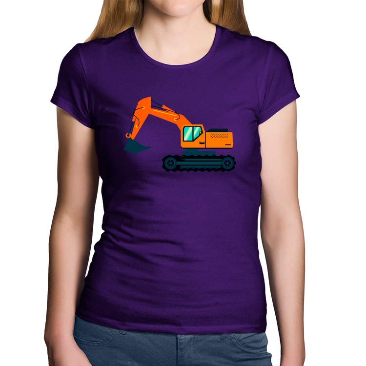 Baby Look Algodão Escavadeira - Roxa