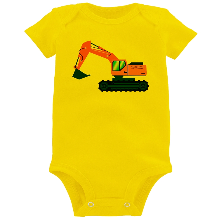 Body Bebê Escavadeira - Amarelo