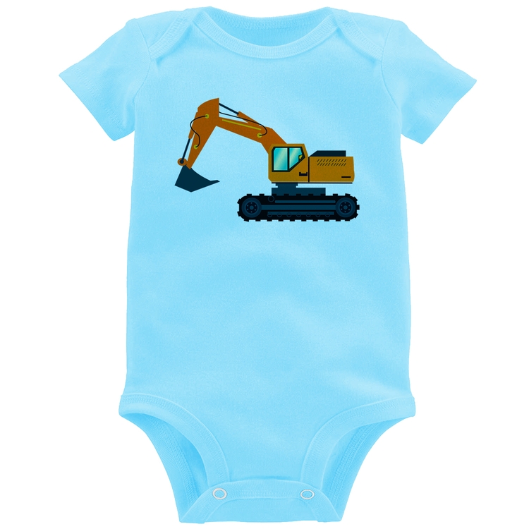 Body Bebê Escavadeira - Azul Bebê