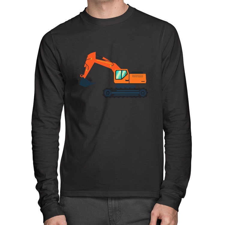 Camiseta Algodão Escavadeira Manga Longa