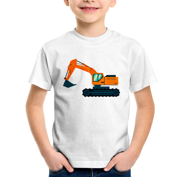 Camiseta Infantil Escavadeira