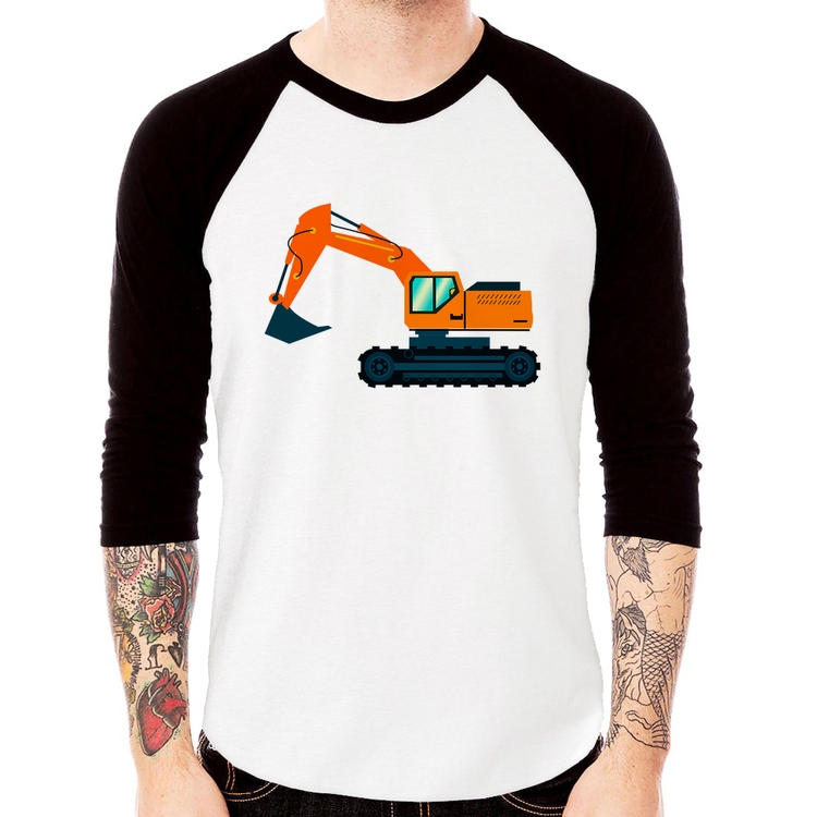 Camiseta Raglan Escavadeira Manga 3/4