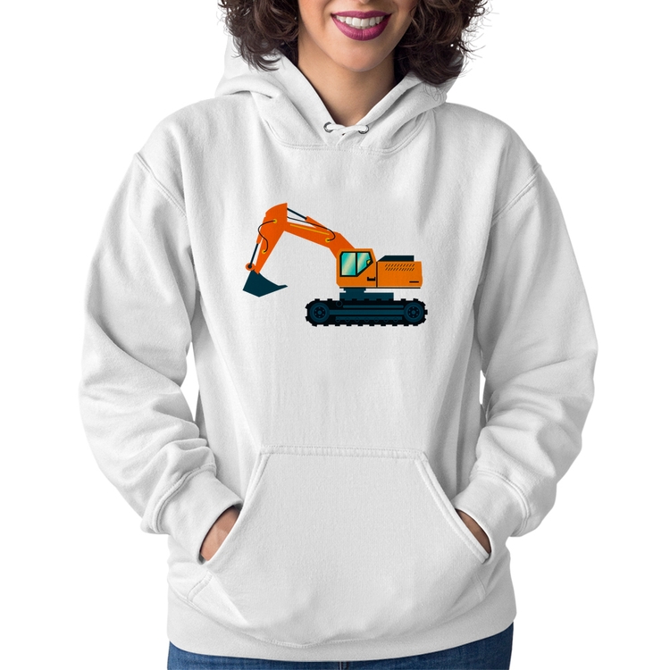 Moletom Feminino Escavadeira - Branco