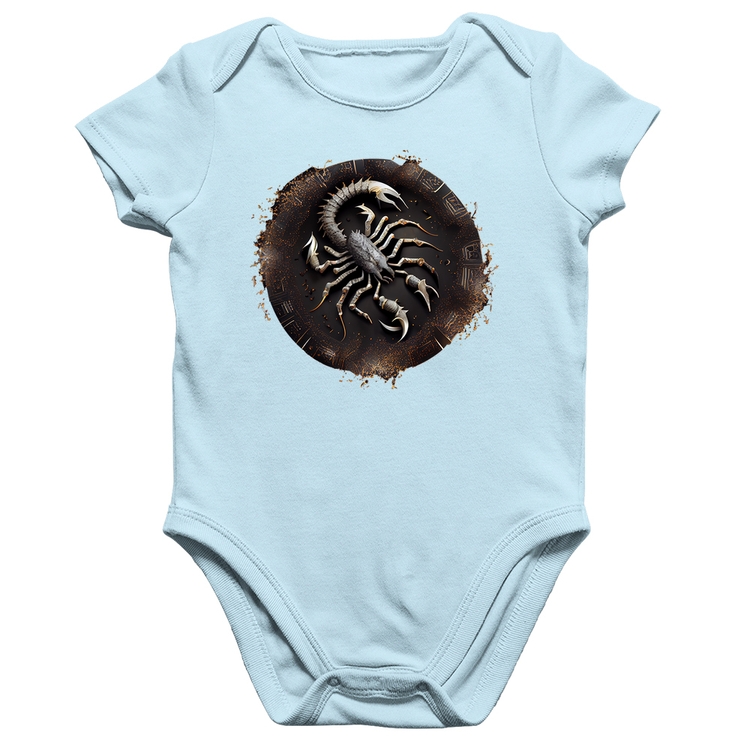 Body Bebê Algodão Escorpião Sígno - Azul Bebê