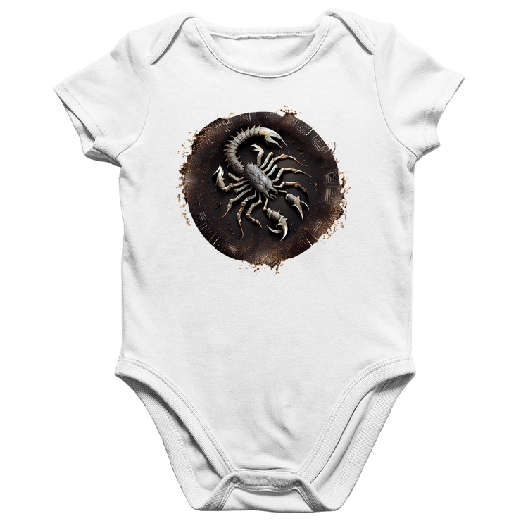 Body Bebê Algodão Escorpião Sígno - Branco