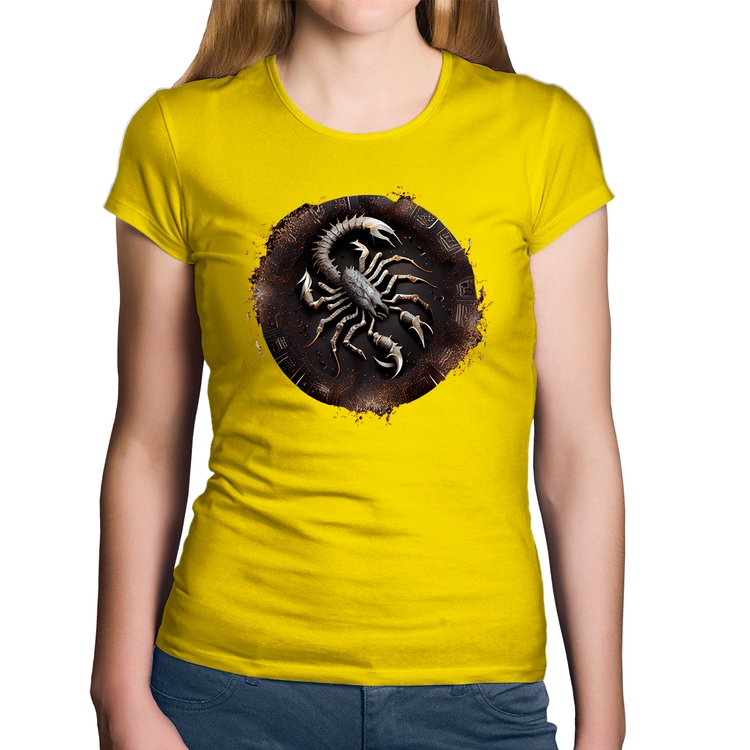 Baby Look Algodão Escorpião Sígno - Amarela