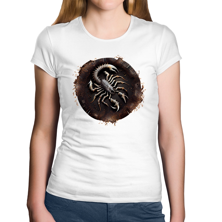 Baby Look Algodão Escorpião Sígno - Branca