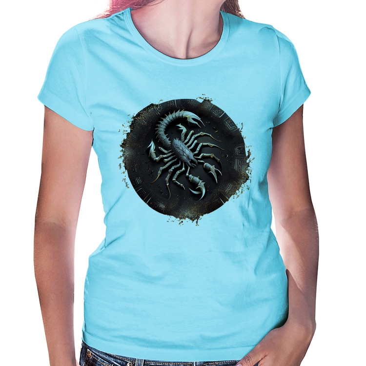 Baby Look Escorpião Sígno - Azul Bebê