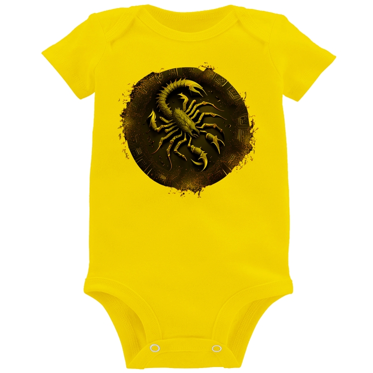 Body Bebê Escorpião Sígno - Amarelo