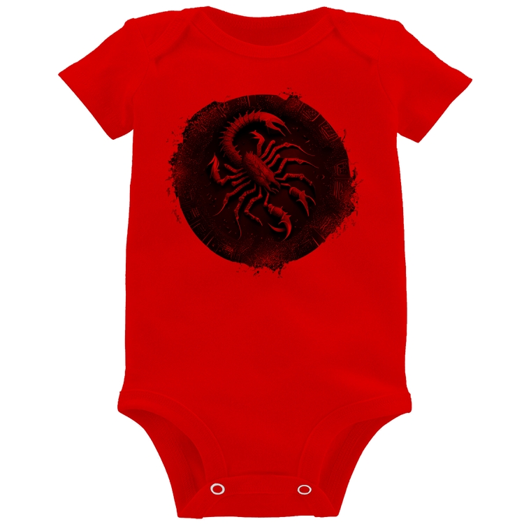 Body Bebê Escorpião Sígno - Vermelho