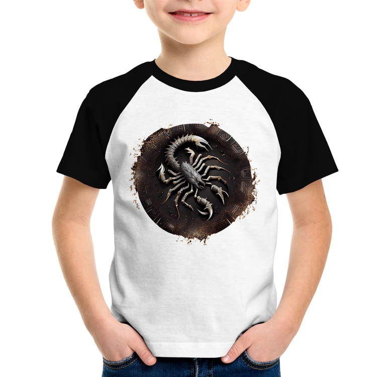 Camiseta Raglan Infantil Escorpião Sígno