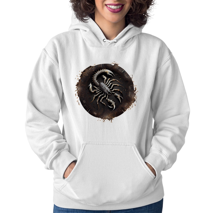 Moletom Feminino Escorpião Sígno - Branco